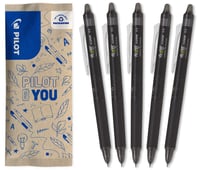 Gélové pero PILOT FriXion Point Clicker 0,5 mm s vymazateľným atramentom – 5 ks, čierne – plniteľné, termosenzitívny atrament, tenký hrot 1