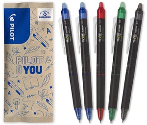 Set od 5 perivih roler olovaka Pilot FriXion Point Clicker - 0,5 mm - 2 plave, 1 crna, 1 crvena, 1 zelena - tanki vrh, punjive