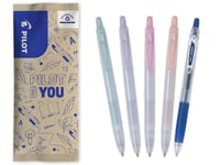 Set 5 Pixuri cu Gel PILOT Pop'Lol – Verde pastel, Mov, Roz, Portocaliu și Albastru – Cu mecanism, Reîncărcabile, Vârf mediu 1