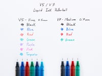 Set 4 pixuri cu cerneală lichidă Pilot V5 Hi-Tecpoint - Negru, Albastru, Roșu, Verde - Vârf fin 4