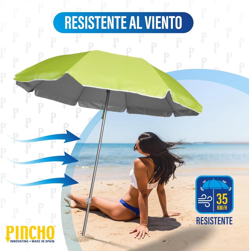 Pincho 180 cm összecsukható napernyő motorkerékpárhoz biciklhez UV védelmes UPF50+ - Pistachio Green
