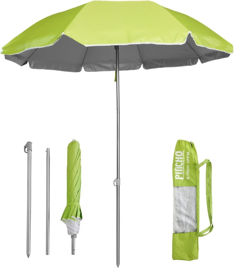 Pincho 180 cm összecsukható napernyő motorkerékpárhoz biciklhez UV védelmes UPF50+ - Pistachio Green