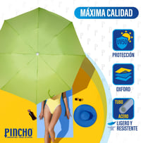 Pincho 180 cm összecsukható napernyő motorkerékpárhoz biciklhez UV védelmes UPF50+ - Pistachio Green 4