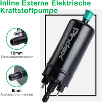 Pindex Elektromos Üzemanyag Szivattyú 12V - Univerzális Benzin és Dízel Adagoló Pumpa, Külső Szerelésű, 0580464070 Kompatibilis, Fekete 3