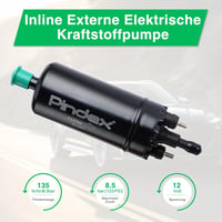 Pindex Elektromos Üzemanyag Szivattyú 12V - Univerzális Benzin és Dízel Adagoló Pumpa, Külső Szerelésű, 0580464070 Kompatibilis, Fekete 4