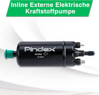 Pindex Elektromos Üzemanyag Szivattyú 12V - Univerzális Benzin és Dízel Adagoló Pumpa, Külső Szerelésű, 0580464070 Kompatibilis, Fekete 2