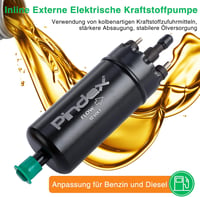 Pindex Elektromos Üzemanyag Szivattyú 12V - Univerzális Benzin és Dízel Adagoló Pumpa, Külső Szerelésű, 0580464070 Kompatibilis, Fekete 6