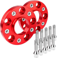 Pindex Keréknyomtáv Szélesítő 5x112 20mm - Audi A4 A5 A6 A7 Kompatibilis, 66.5mm Középfurat, 10db M14x1.5 Kerékcsavarral, Piros 9