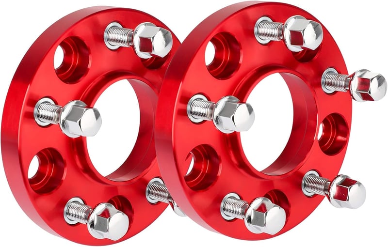 Pindex Keréknyomtáv Szélesítő 5x112 20mm - Audi A4 A5 A6 A7 Kompatibilis, 66.5mm Középfurat, 10db M14x1.5 Kerékcsavarral, Piros