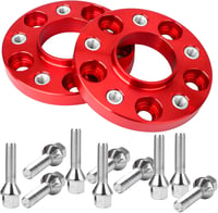 Pindex Keréknyomtáv Szélesítő 5x112 20mm - Audi A4 A5 A6 A7 Kompatibilis, 66.5mm Középfurat, 10db M14x1.5 Kerékcsavarral, Piros 8