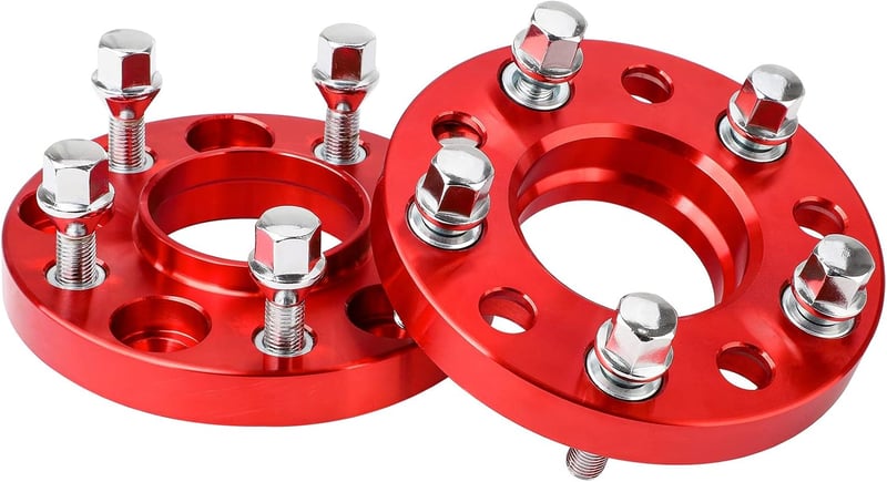 Pindex Keréknyomtáv Szélesítő 5x112 20mm - Audi A4 A5 A6 A7 Kompatibilis, 66.5mm Középfurat, 10db M14x1.5 Kerékcsavarral, Piros