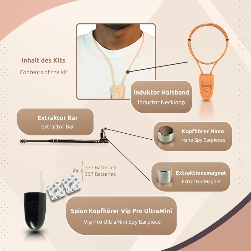PingaOculto Nano V4 Bluetooth fülhallgató mikrofon és ragasztó szalaggal - Rejtett vezeték nélküli headset