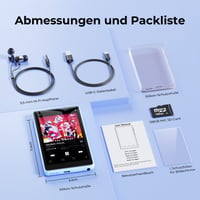 PINHUI 32GB MP3 prehrávač, Bluetooth 5.3, WiFi, Spotify, 4,5-palcový dotykový displej, prenosný MP4 hudobný prehrávač 8