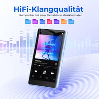 PINHUI 32GB MP3 prehrávač, Bluetooth 5.3, WiFi, Spotify, 4,5-palcový dotykový displej, prenosný MP4 hudobný prehrávač 7