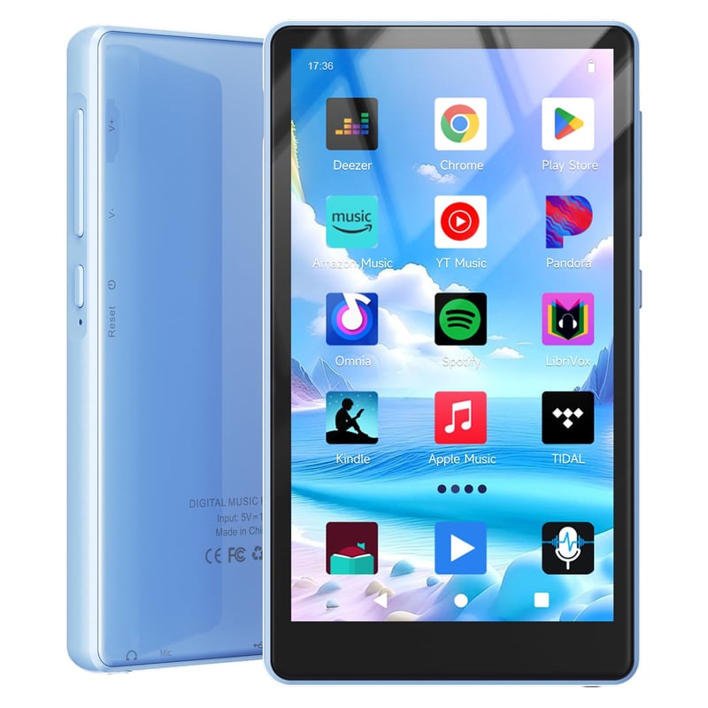 PINHUI 32GB MP3 prehrávač, Bluetooth 5.3, WiFi, Spotify, 4,5-palcový dotykový displej, prenosný MP4 hudobný prehrávač