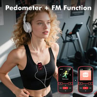 PINHUI MP3 lejátszó Bluetooth 5.3, 64 GB, csíptethető, FM rádióval és lépésszámlálóval 6