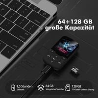 MP3 prehrávač PINHUI 64 GB s Bluetooth 5.3, klipom, FM rádiom a nahrávaním zvuku 2