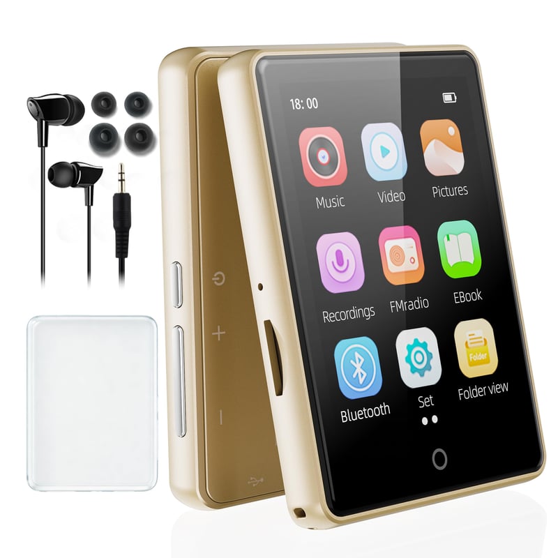 MP3 prehrávač PINHUI s Bluetooth 5.3, vstavaným reproduktorom, 2,8-palcovým displejom a 64 GB úložiskom