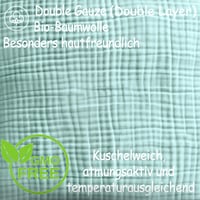 Bio mušelínová obliečka na vankúš PinkZebra 50x50 cm pre deti aj dospelých, s certifikátmi GOTS a Oeko-Tex, mäkká obliečka, mätová 7