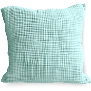 PinkZebra organska muslinska jastučnica 50x50 cm za djecu i odrasle, GOTS i Oeko-Tex certificirana, mekana jastučnica, menta