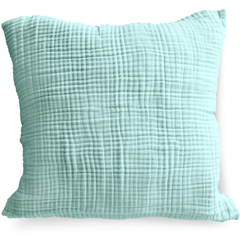 Bio mušelínová obliečka na vankúš PinkZebra 50x50 cm pre deti aj dospelých, s certifikátmi GOTS a Oeko-Tex, mäkká obliečka, mätová