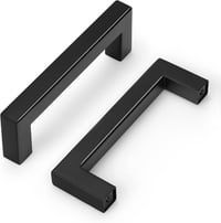 PinLin 20 db Fekete T-fogantyú Konyhaszekrényhez - Rozsdamentes Acél Fiókfogantyú 96 mm Lyuktávolsággal, 12 mm Szélességgel 1