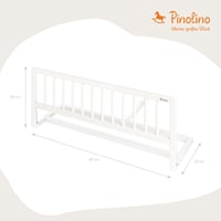 Pinolino Classic zábrana na detskú posteľ, ochrana proti vypadnutiu, biela lakovaná, 90x32x36 cm, drevená bezpečnostná zábrana pre malé deti 4