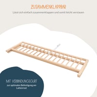 Bezpečnostná zábrana na posteľ Pinolino Comfort k detskej a manželskej posteli, masívne bukové drevo, zasúvateľná pod matrac, 115 x 32 x 40 cm, neošetrená 3