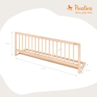 Bezpečnostná zábrana na posteľ Pinolino Comfort k detskej a manželskej posteli, masívne bukové drevo, zasúvateľná pod matrac, 115 x 32 x 40 cm, neošetrená 2