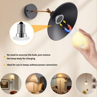 Nabíjateľná LED žiarovka Pinrutar s diaľkovým ovládaním, magnetická pätica E14, 3 teploty farieb + 9 farieb RGB, 480 lm, 3 časovače, na kempovanie a núdzové použitie, 2 ks 2