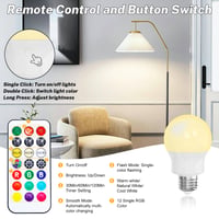 Nabíjateľná LED žiarovka Pinrutar s diaľkovým ovládaním, magnetická pätica E14, 3 teploty farieb + 9 farieb RGB, 480 lm, 3 časovače, na kempovanie a núdzové použitie, 2 ks 4