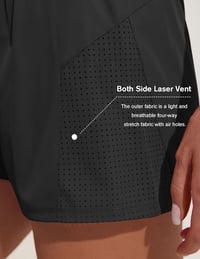 Pinspark 2in1 női sport rövidnadrág magas derékkal, zsebekkel - fekete - M-es méret 5