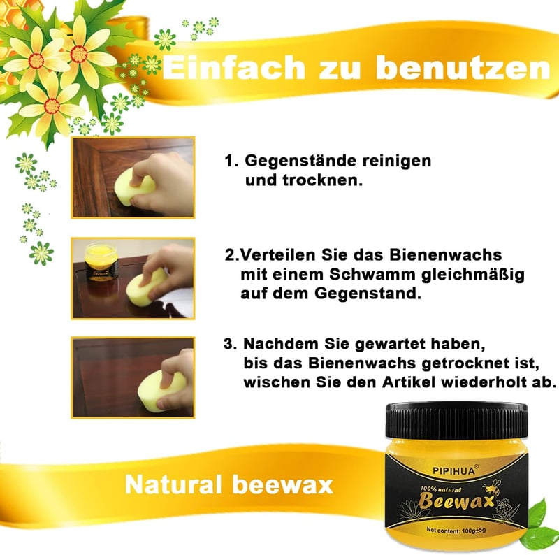 PIPIHUA Természetes Viaszos Bútor Ápoló Készlet 2x100g Fa Védelem és Fényezés