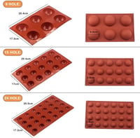 PIQIUQIU 3 darabos félgömb szilikon forma csokoládé, torta, zselé és mousse készítéshez 2