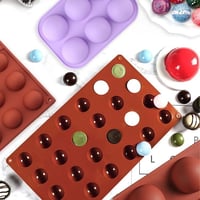 PIQIUQIU 3 darabos félgömb szilikon forma csokoládé, torta, zselé és mousse készítéshez 4