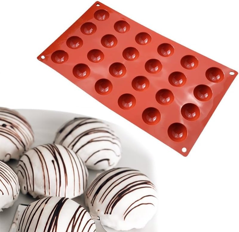 PIQIUQIU 3 darabos félgömb szilikon forma csokoládé, torta, zselé és mousse készítéshez