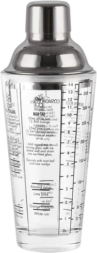 PIQIUQIU 400ml Rozsdamentes Acél Koktél Shaker Szűrővel és Keverővel 1