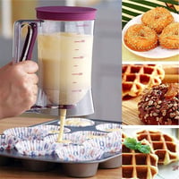 PIQIUQIU Cake Dough Scoop mérlegelt adagolóval, 900 ml, sütéshez és palacsintához 5