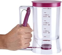 PIQIUQIU Cake Dough Scoop mérlegelt adagolóval, 900 ml, sütéshez és palacsintához 6