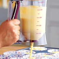 PIQIUQIU Cake Dough Scoop mérlegelt adagolóval, 900 ml, sütéshez és palacsintához 8