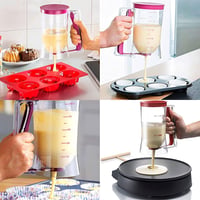 PIQIUQIU Cake Dough Scoop mérlegelt adagolóval, 900 ml, sütéshez és palacsintához 4