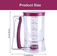 PIQIUQIU Cake Dough Scoop mérlegelt adagolóval, 900 ml, sütéshez és palacsintához 3