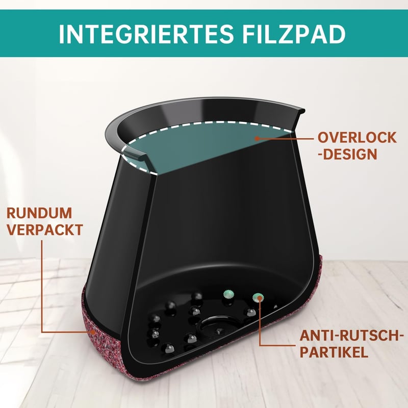 PISAO 32 db Fekete Szilikon Széklábvédő Sapka Filc Betéttel, Keménylaminált Padlóhoz, 14-20 mm