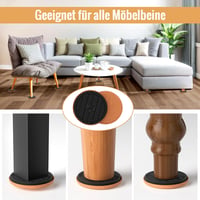 PISAO Protectoare Mobilier, Glisoare pentru Mobilier Greu - 8 Bucăți Discuri Rotunde din Feutru 9 cm - Glisoare Mobilier Extra Groase pentru Podele din Lemn 6
