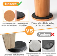 PISAO Protectoare Mobilier, Glisoare pentru Mobilier Greu - 8 Bucăți Discuri Rotunde din Feutru 9 cm - Glisoare Mobilier Extra Groase pentru Podele din Lemn 3