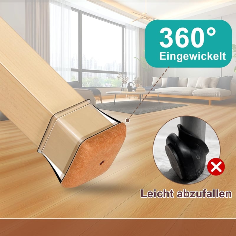 PISAO Szövetbetétes Szék Lábvédő Sapka 32 db, Parketta Védelmi Kupak 38-43 mm