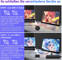 Pisichen 16" Érintőképernyős Hordozható Monitor 2K Felbontással (2560x1600), 144Hz IPS Kijelző, HDMI/USB-C, Beépített Hangszóró, Kompatibili 5
