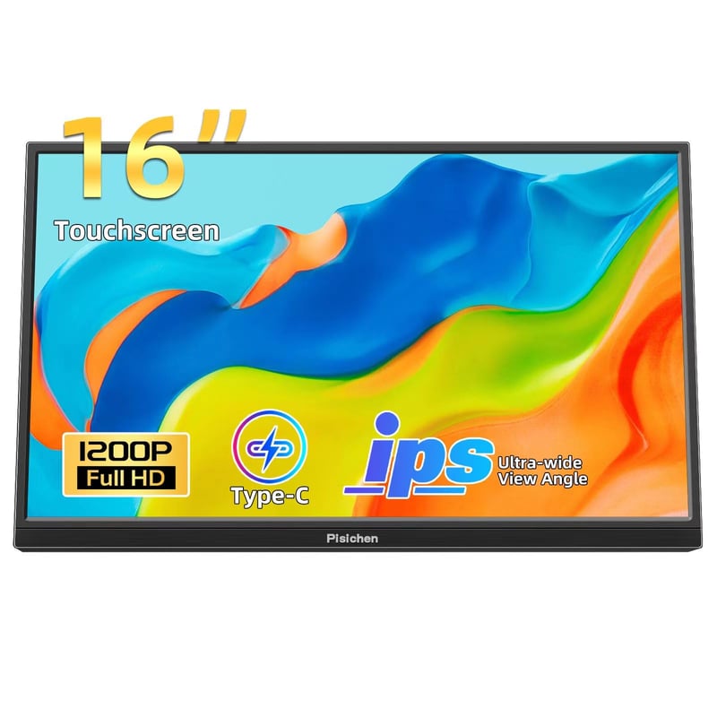 Monitor portabil tactil Pisichen de 16", 1920x1200P, HDR, USB-C/HDMI