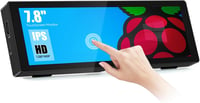 Pisichen 7,8" Érintőképernyős Hordozható Monitor - HD 1280x400P IPS Kijelző, 300cd/m² Fényerő, HDMI/USB-C, Beépített Állvány, Kompatibilis P 1