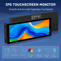 Pisichen 7,8" Érintőképernyős Hordozható Monitor - HD 1280x400P IPS Kijelző, 300cd/m² Fényerő, HDMI/USB-C, Beépített Állvány, Kompatibilis P 3